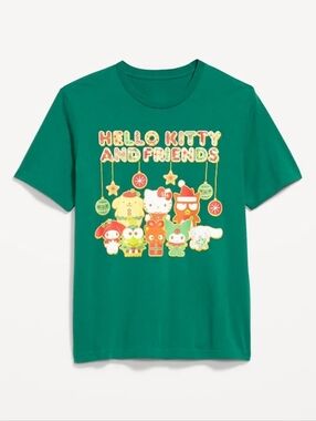 L • Old Navy•  Hello Kitty and Friends Green Holiday Graphic Tee